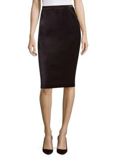 Shop Elie Tahari Harla Velvet Skirt In Black