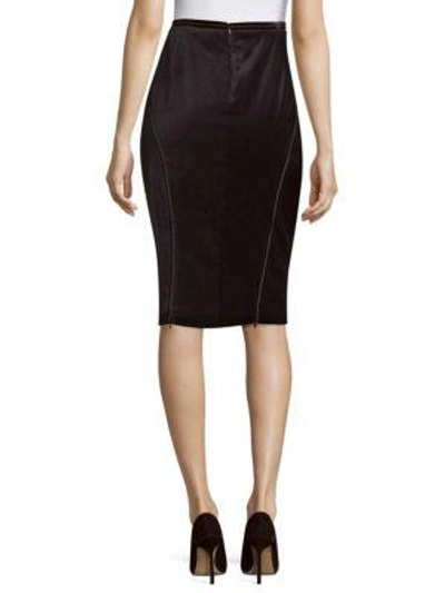 Shop Elie Tahari Harla Velvet Skirt In Black