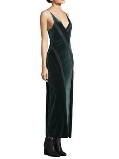 Free People Spliced Velvet Maxi Slip Dress In Graphite | ModeSens