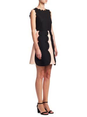 red valentino scalloped dress