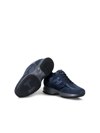 Shop Hogan Interactive In Blue Suede And Patent Leather