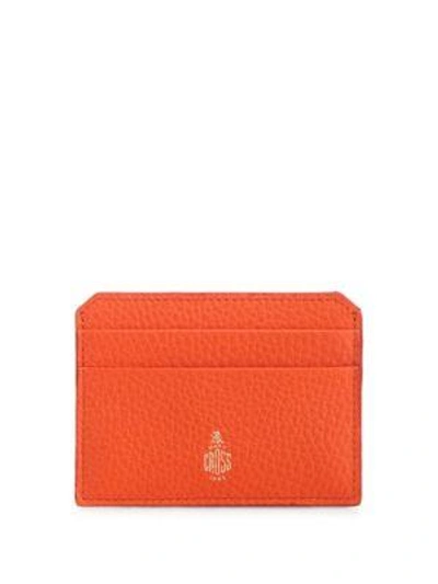 Mark Cross Leather Card Case In Bright Red