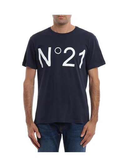 Shop N°21 N.21 T-shirt With Logo N. 21 In Blue