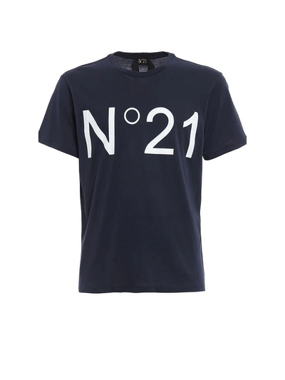 Shop N°21 N.21 T-shirt With Logo N. 21 In Blue