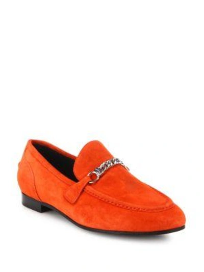 Shop Rag & Bone Cooper Suede Chain Loafers In Red Suede