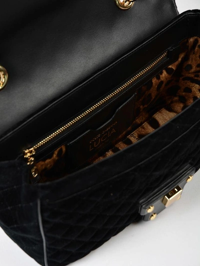 Shop Dolce & Gabbana Applique Lucia Shoulder Bag In Black