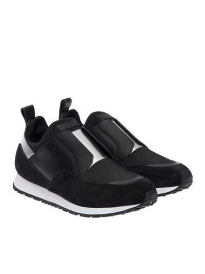 Shop Tod's Sporty Elastic Slipper Sneakers In Black