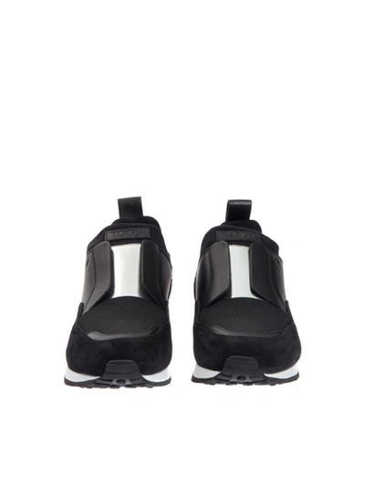 Shop Tod's Sporty Elastic Slipper Sneakers In Black