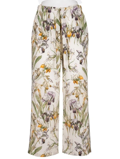 Shop Alexander Mcqueen Wild Iris Pajama Pants In Ivory