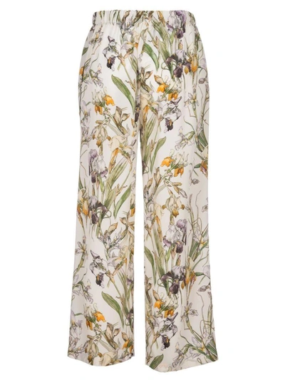 Shop Alexander Mcqueen Wild Iris Pajama Pants In Ivory