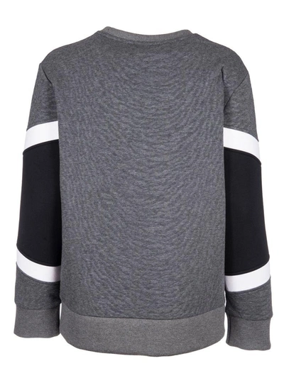 Shop Neil Barrett Geometric Insert Sweatshirt In Slate-black-white