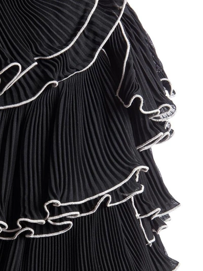 Shop Boutique Moschino Ruffled Skirt In Black - White