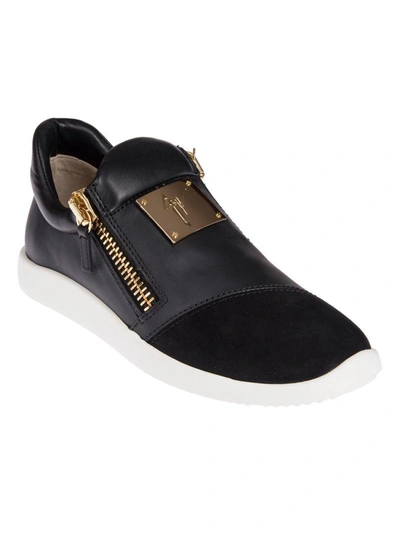 Shop Giuseppe Zanotti Side Zip Slip-on Sneakers In Black