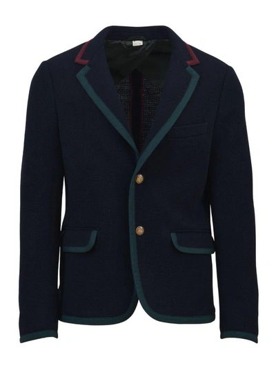 Shop Gucci Cambridge Jacket In Blue