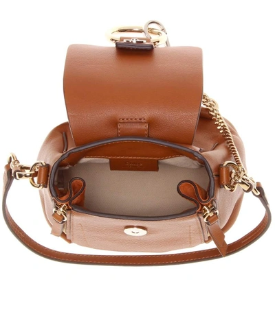 Shop Chloé Faye Mini Leather And Suede Backpack In Brown