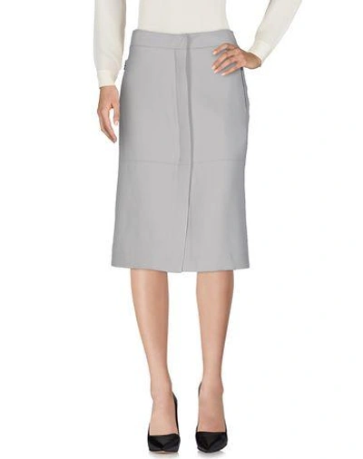Shop Lanvin Knee Length Skirt In Light Grey