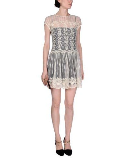 Shop Red Valentino Short Dresses In Ivory