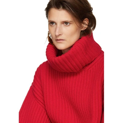 Shop Balenciaga Red Wool Oversized Turtleneck