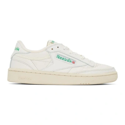 Shop Reebok Classics Off-white Club C 85 Vintage Sneakers In Chalk/green/paper