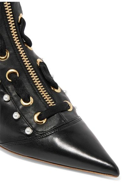 Shop Altuzarra Elliot Embellished Leather Ankle Boots