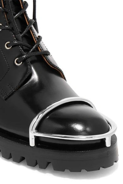 Shop Alexander Wang Lyndon Embellished Leather Ankle Boots In Black