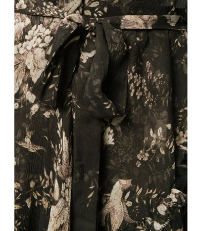 Shop Zimmermann Black/multicolor Floral Print Dress