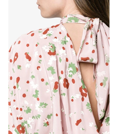Shop Valentino Pink Floral Print Blouse