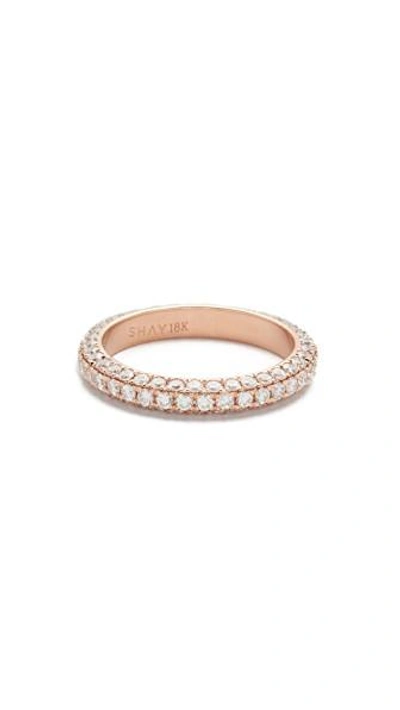 Shop Shay 18k 3 Sided Diamond Eternity Ring In Rose Gold