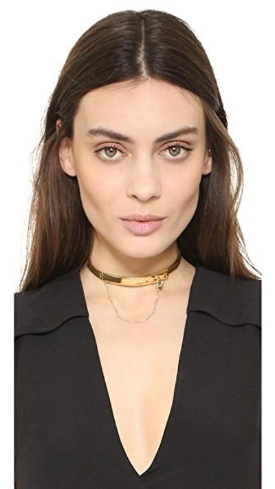Shop Eddie Borgo Small Safety Chain Choker Necklace In Gold