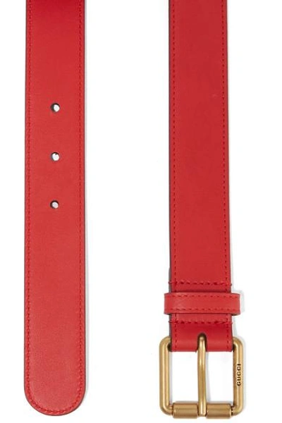 Shop Gucci Horsebit-detailed Leather Belt In Red