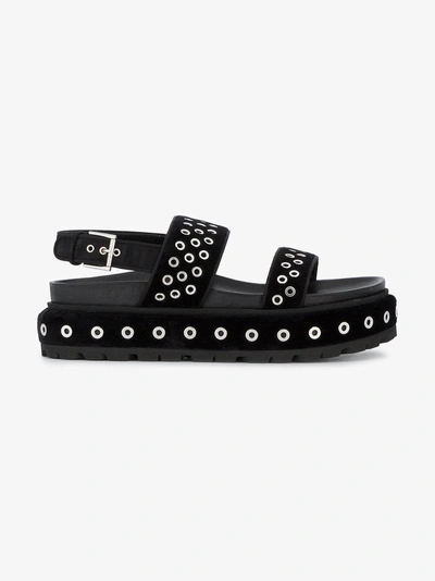 Shop Alexander Mcqueen Two Strap Flatform Sandals In Black