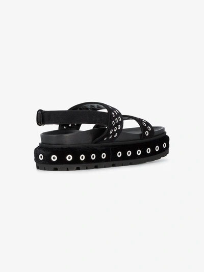 Shop Alexander Mcqueen Two Strap Flatform Sandals In Black