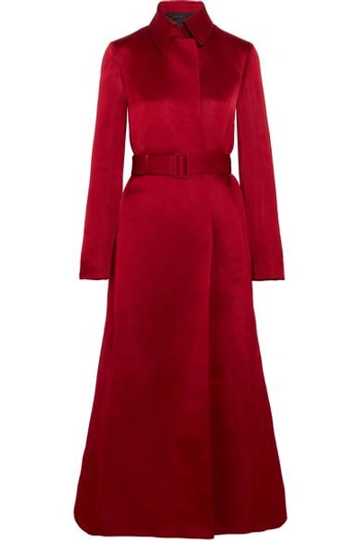 Shop The Row Neyton Silk-satin Coat In Red