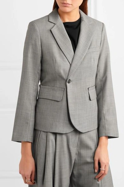 Shop Nili Lotan Jefferson Wool Blazer In Gray