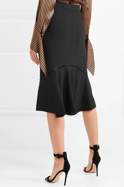 Shop Altuzarra Welkes Embellished Silk Satin-trimmed Crepe Skirt