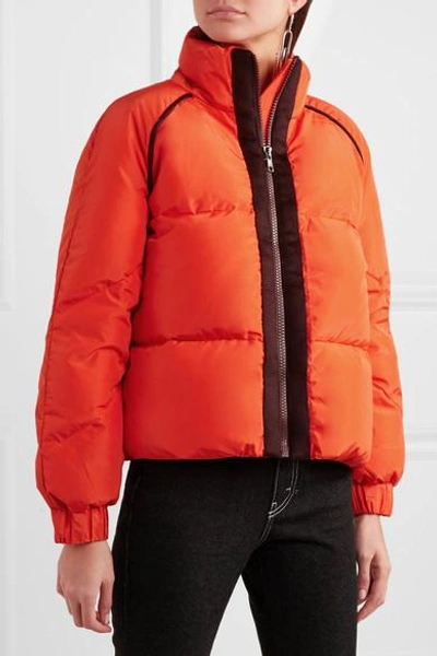 Ganni Wool Felt-trimmed Quilted Shell Down Jacket In Big Apple Red |  ModeSens