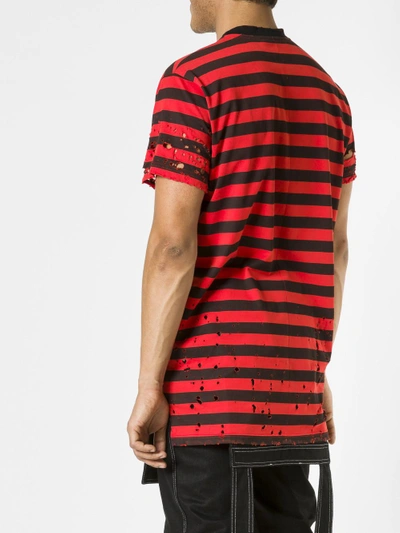 Shop Givenchy Destroyed Striped T-shirt