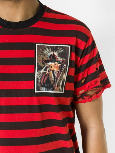 Shop Givenchy Destroyed Striped T-shirt