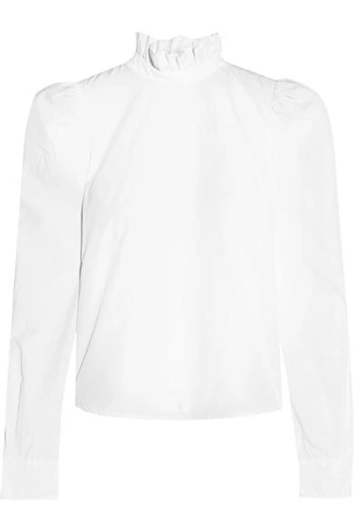 Shop Frame Ruffled Cotton-poplin Shirt