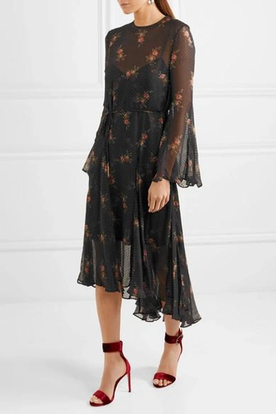 Shop Zimmermann Folly Floral-print Swiss-dot Chiffon Midi Dress