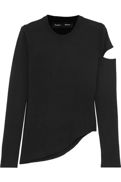 Shop Proenza Schouler Asymmetric Cutout Wool-blend Sweater