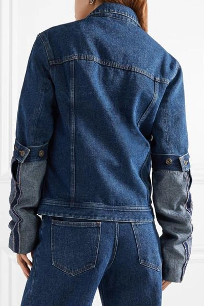 Shop Y/project Oversized Denim Jacket In Mid Denim