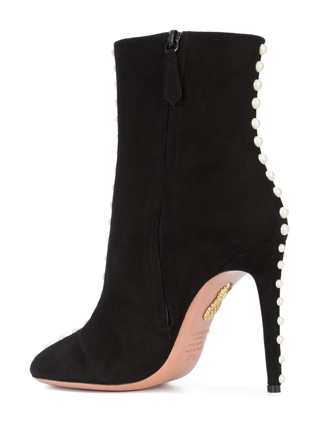 Aquazzura Follie Pearls Leather Ankle Boots In Black ModeSens GB