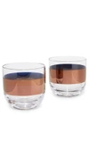 Tom Dixon Tank Set Of Two Painted Whisky Glasses In Clear
