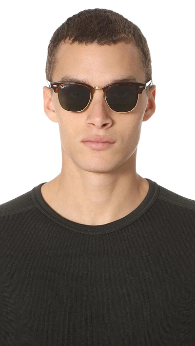 Shop Ray Ban Clubmaster Sunglasses In Brown