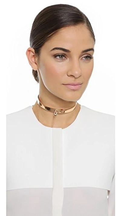 Shop Eddie Borgo Small Safety Chain Choker Necklace In Rose Gold