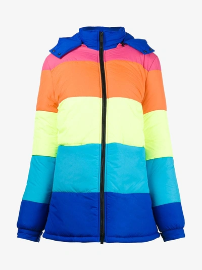 Shop Mira Mikati In The Middle Of Nowhere Stripe Puffer Coat In Multicolour