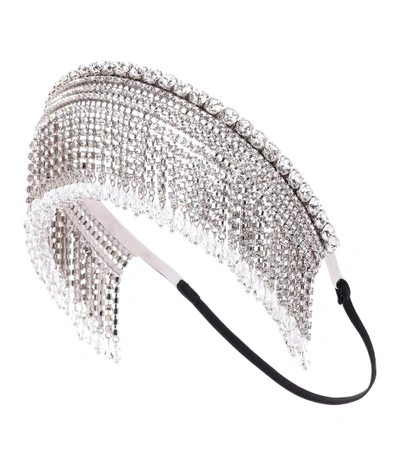 Miu Miu Crystal-embellished Headband In Silver