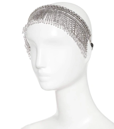Shop Miu Miu Crystal-embellished Headband In Silver