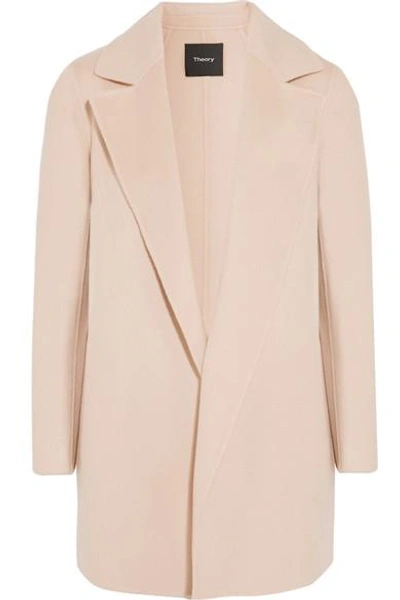 Shop Theory Clairene Wool And Cashmere-blend Coat In Pastel Pink